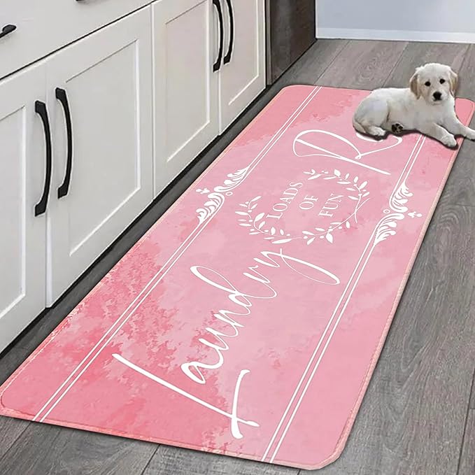 Laundry Room Rug Runner 24"X72" Non Slip Farmhouse Mats Organization and Washable Floor Long Rugs for Laundry Room Accessories Mudroom Kitchen Bathroom Area Rugs Decor