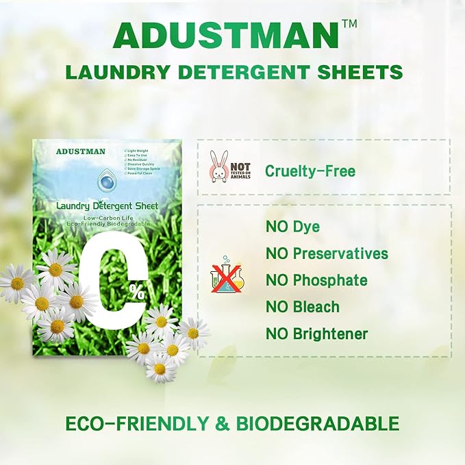 Laundry Detergent Sheets (Strips) Liquidless 62 Loads Fresh Eco Friendly Hypoallergenic Kind For Sensitive Skin,Plastic Free Low Sudsing Washing Supplies For Mothers Gifts