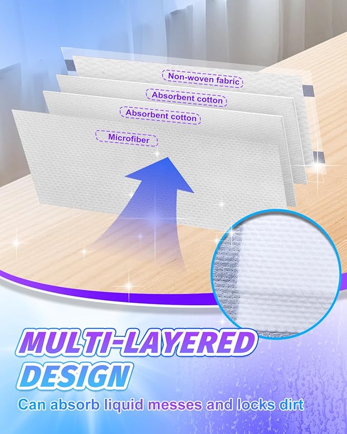 Disposable Mop Pad Refills Compatible with Swiffer Wet Jet Mop, Mopping Pad Refill Fit for Swiffer Wetjet Mop, 30 Count Multi-Layer Floor Mop Pads for Multi Surface Floor