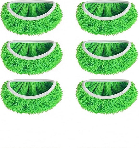 Sakerplus Chenille Mop Refill Pads for Home Use– Replacement Mop Heads for Floor Cleaning,Fits Most Standard Mops, for Hardwood Tile Laminate Floors (Green 6PCS)