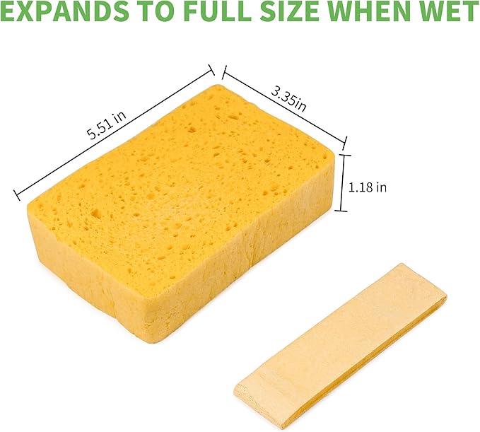 4 Pack Compostable Thicker Pop-Up Sponges - Expanding, Non-Scratch, Plant-Based Dish Cellulose Sponges Car Wash Sponge
