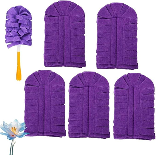 360° Electrostatic Duster Refills — The Sustainable Choice for a Dust-Free Home, Reusable Electrostatic Microfiber Duster Refills, Duster Refills Washable for Hand Duster (Purple)