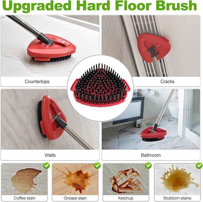Mop Heads Replacements for O Cedar,Mop Replace Head for Ocedar Easywring 1 Tank,Include 3 Spin Mop Replacement Head 1 Scrub Brush and 1 Mop Base Deep Cleaning & Machine Washable