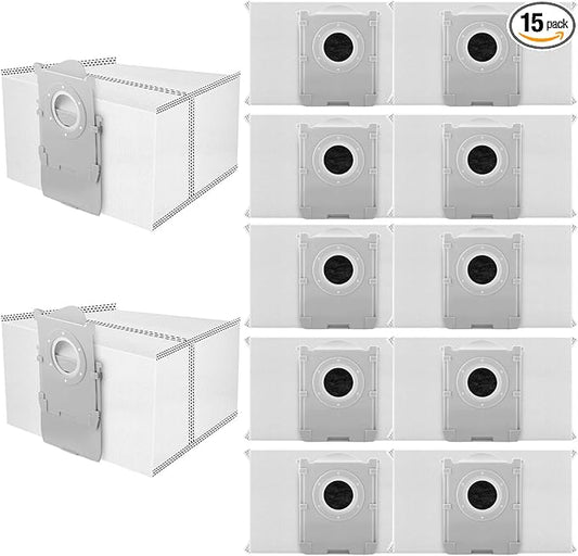 12 Pack Dust Bags Compatible With ECOVACS DEEBOT T50 Series,T50 PRO/T50 MAX/X8 PRO OMni X9 PRO Omni T80 Omni,Vacuum Cleaner, Vacuum Replacement Bags, Large Capacity Dirt Disposable Vacuum Bags.