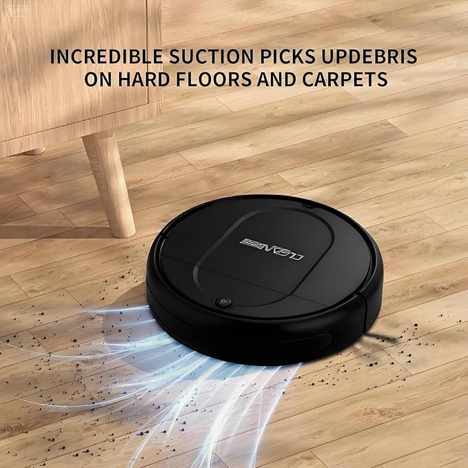 3-in-1 Robot Vacuum and Mop | 4500Pa Suction, Tangle-Free Brush, 120 Min Runtime for Whole-Home Cleaning, Ultra-Slim, Low Noise, Smart Navigation, Ideal for Pet Hair & Hard Floors (Black)