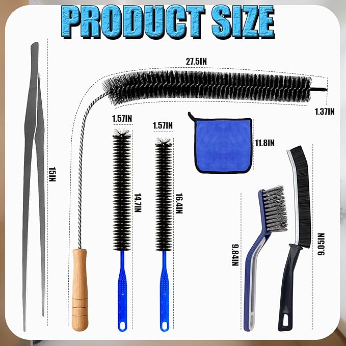 7 Pack Dryer Vent Cleaner Kit,Flexible Dryer Lint Brush Vent Cleaner，Dryer Cleaning Brush Vent Cleaner, Refrigerator Coil Cleaning Brush Clothes Trap Duct Remover, Household Cleaning Tools