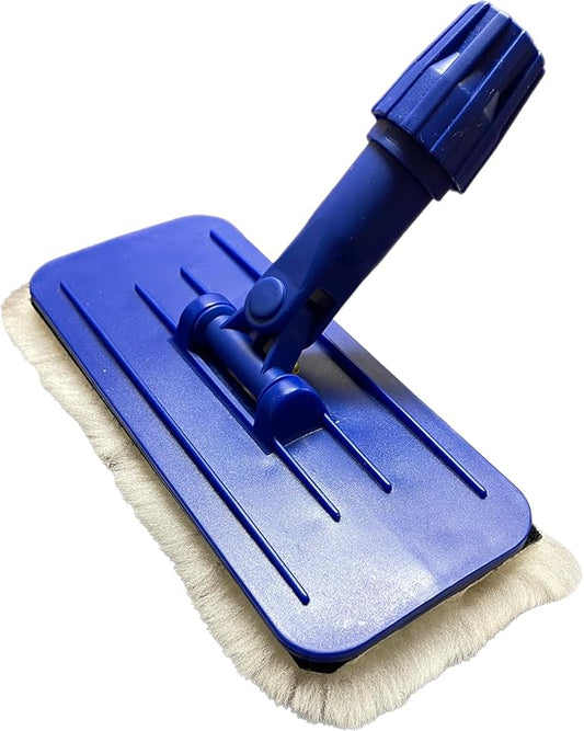 Genuine Lambwool Mop for Floor Cleaning, Dusting, Waxing, 9" Flat Mop with Reusable Lambswool Refills for Wet & Dry Use. Hardwood, Laminate and Tile Flooring. (UMS1 - 1 Pad Holder, 1 Lambswool Pad)