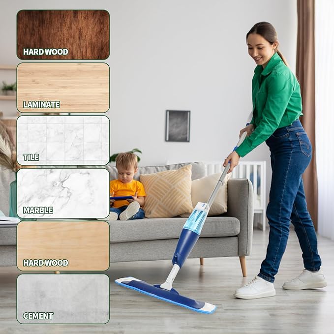 3 Pack Microfiber Cleaning Pads for Bona Mop, Hardwood & Hard Surface Floors Replacement Cleaning Mop Pads, Reusable Microfiber Mop Pads for 18 Inch Mop, Over 500 Machine Washes
