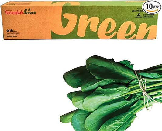 Green, Reusable Food Storage Bag, 16.44" 20.6" 10bags, Keep Fresh Produce Bags, Food Saver Storage for Fruits, Vegetables, BPA FREE, Sandwich Bags, Plastic Storage Bags, Eco-Friendly
