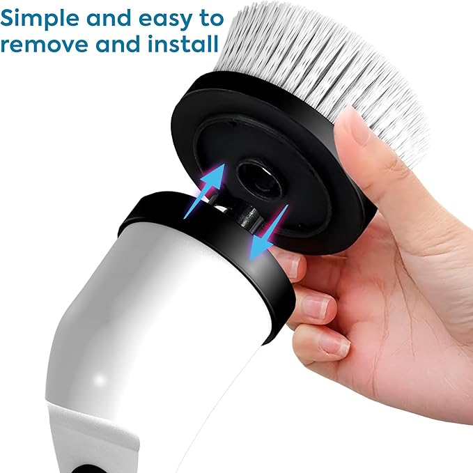 Deliverypacket -Electric Spin Scrubber with 9 Brush Heads, Cordless Shower Cleaning Brush with Long Handle, Rechargeable & Waterproof