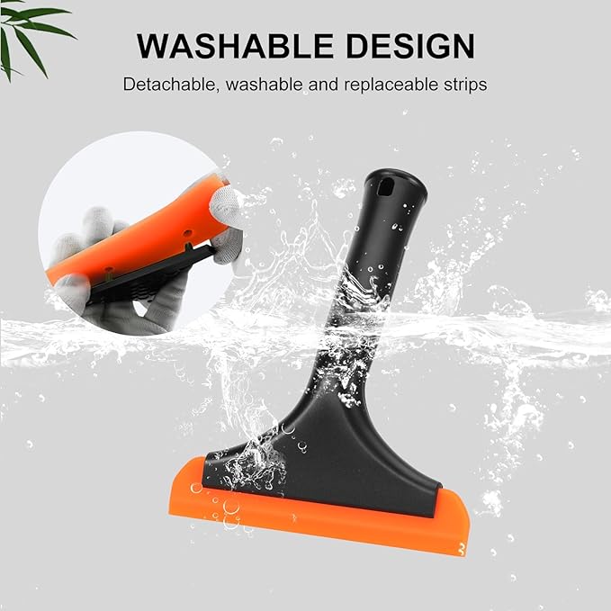 SetSail Shower Squeegee for Glass Doors, Small Squeegee for Shower Glass Door Mini Silicone Squeegee for Window, Door, Bathroom, Mirror, Car Window