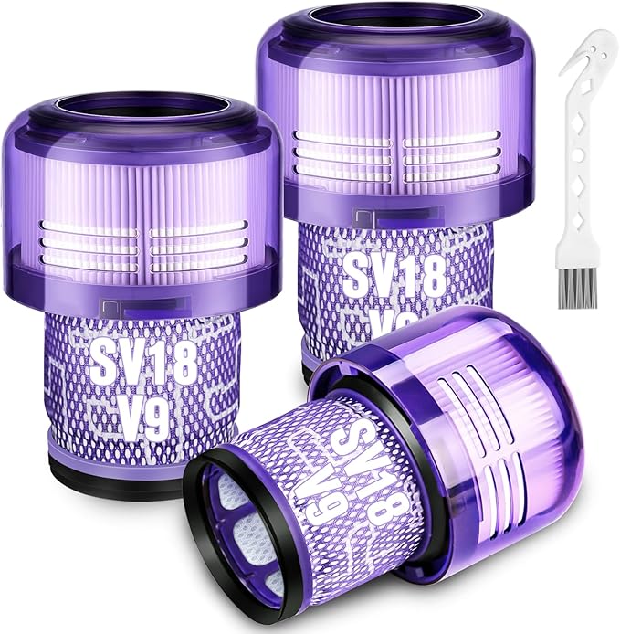 V9 SV18 Filter Replacement for Dyson SV18 Digital Slim/Spare & for Dy-son V9 Motorbar Cordless Vacuum, Part No. 970612-01 V9 Motorbar Vacuum Filter, 3 Pack