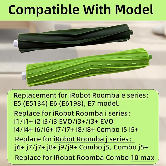 FUNFDWU 2 Sets Replacement Brush Parts Compatible with Roomba i, e & j Series – Fits i3 i3+ i4 i4+ i6 i6+ i7 i7+ i8 i8+, e5 e6 e7, j6+ j7 j7+, Combo j5 j5+, Combo i5 i5+ Vacuum Cleaner Roller Brushes