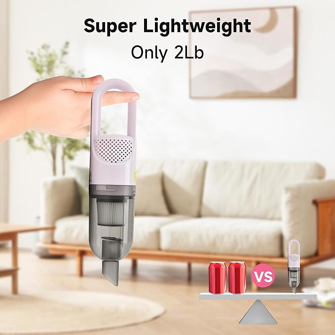 TROURAY Handheld Vacuum Cleaner,Ultra-Lightweight Mini Portable Vacuums for Home, 6 in 1 Stick Vac Cleaners for Car,Pet Hair(Green Cordless)