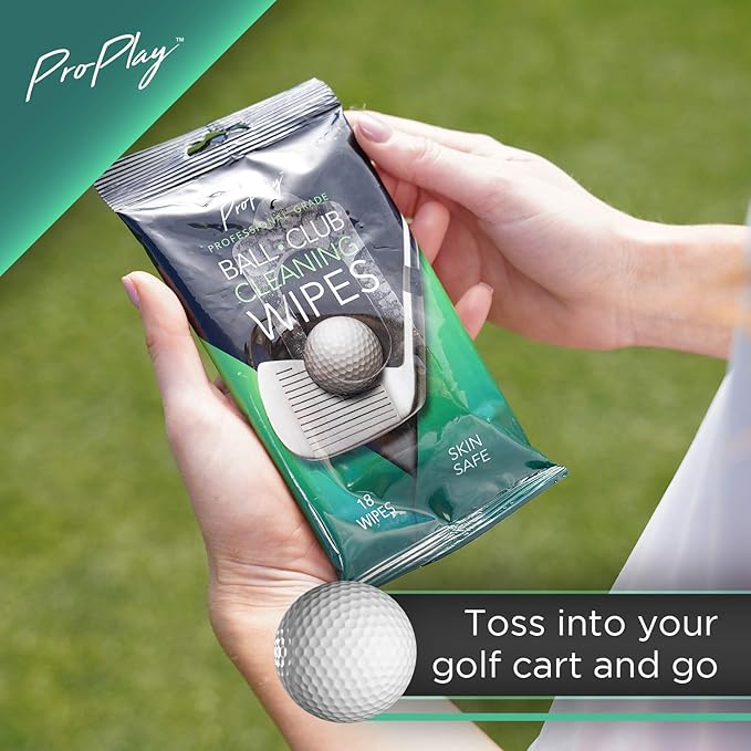ProPlay Ball & Club Cleaning Wipes | Powerful Cleaner Removes Dirt, Grass, and Sand | Convenient, Resealable Pack - Unscented 3 Pack