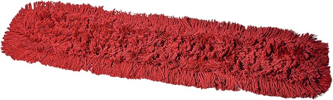 Tidy Tools Commercial Dust Mop Replacement Head – 36 x 5 in. Cotton Nylon Reusable Mop Head – Industrial Dust Mop Refill for Floor Cleaning & Janitorial Supplies, Red