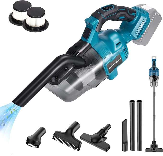 CAMXTOOL Handheld Cordless Vacuum Cleaner for Makita 18V Battery, Portable Wireless Power Vacuum Cleaner, 4 Multi Nozzle, 2 HEPA Filter, Lightweigt Vacuum for Home Pet Hair, Car (Battery NOT Include)