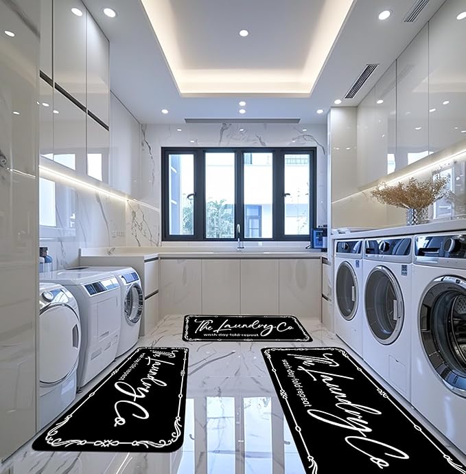 Laundry Room Rug Runner 24"X72" Non Slip Farmhouse Mats Organization and Washable Floor Long Rugs for Laundry Room Accessories Mudroom Kitchen Bathroom Area Rugs Decor