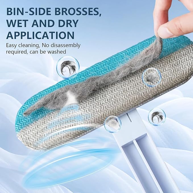 Xamoca Couch Hair Removal Tool - 4-in-1 Reusable Pet Hair Remover Brush,Multifunctional Long Handle Lint Cleaner for Dogs and Cats,Gentle on Furniture,Washable