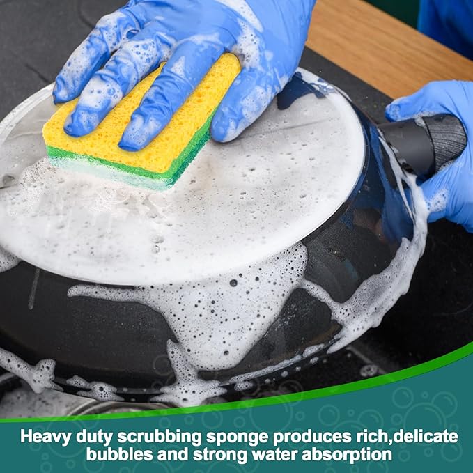 Sponges Kitchen,Non-Scratch Dish Sponge,Biodegradable Sponges for Dishes,The Most Suitable for Cleaning Kitchen Tableware and pots - 12 Pack