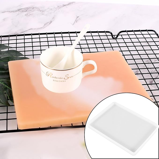 4 Pcs 7x5 inch Resin Tray Molds, Rectangle Silicone Molds, Flat Concrete Molds Resin Epoxy Silicone Board for Epoxy DIY Crafts