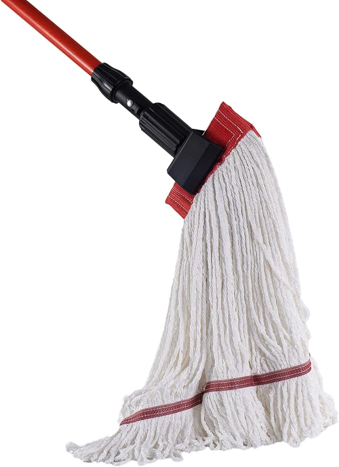 Matthew Cleaning Microfiber String Mop Heavy Duty Commercial Wet Mop Head Replacement,Excellent Absorbency,Premium Launderability,Reusable for Home,Commercial and Industrial Use(White,12Pack)