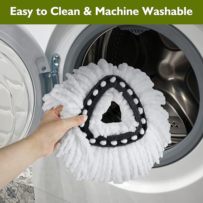 6 Pack EasyWring Spin Mop Refill - Compatible with O-Ceda, Microfiber Floor Spinning Heads Mop Head Replacement