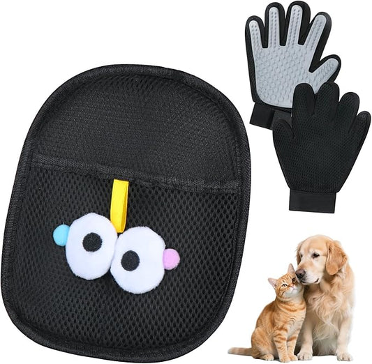 ZQJKLE Pet Hair Removal Glove for Cats & Dogs 1PC and Cat & Dog Grooming Gloves for Shedding Brushes 1 Pair, Pet Hair Remover Tool for Clothing, Couch, Carpet, Car Seat, Deshedding Brush & Massage