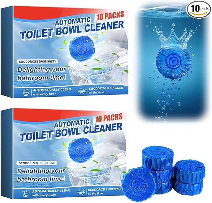 Automatic Toilet Bowl Cleaner, 2025 New Toilet Cleaning Tablets, Long Lasting Tank Cleaner for Bathroom, Convenient Blue Deodorizer, Easy Flush Cleaner Tablets for Home (20)