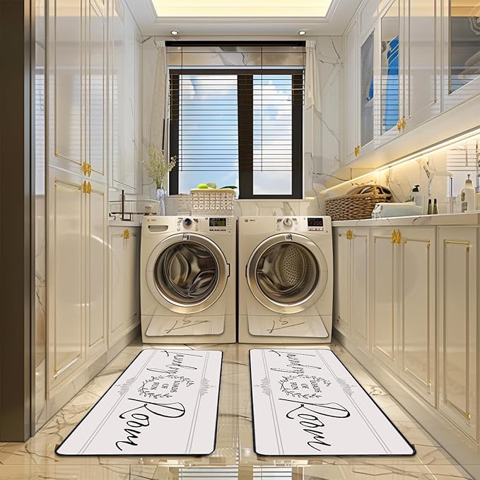 Laundry Room Rug Runner 24"X72" Non Slip Farmhouse Mats Organization and Washable Floor Long Rugs for Laundry Room Accessories Mudroom Kitchen Bathroom Area Rugs Decor