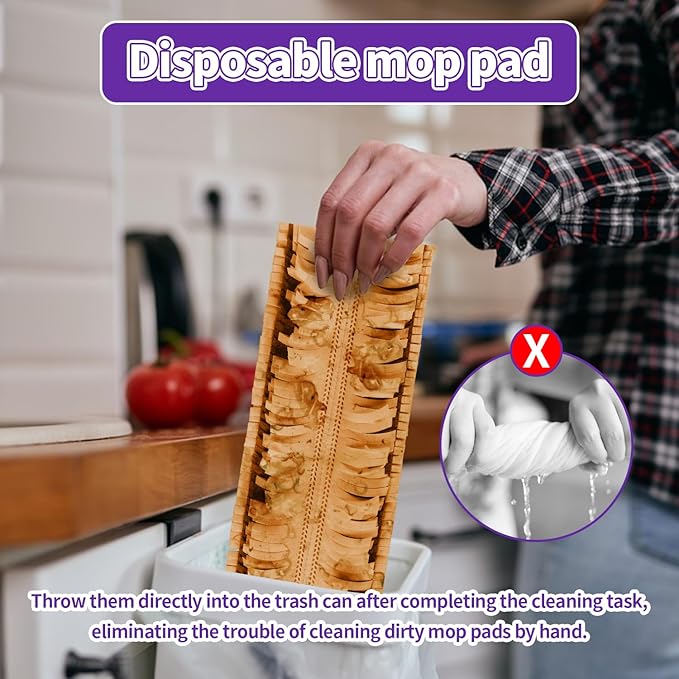 ZHAYAO 30 Pack Disposable Power Mop Pads for Swiffer Power Mop Pads, Compatible with Swiffer Power Mop Refills, Unscented Spray Replacement Floor Cleaning Refills for urface/Hardwood Floor Cleaning