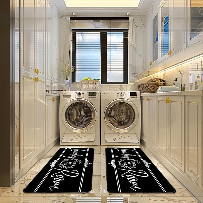 Laundry Room Rug Runner 20"X59" Non Slip Farmhouse Mats Organization and Washable Floor Long Rugs for Laundry Room Accessories Mudroom Kitchen Bathroom Area Rugs Decor
