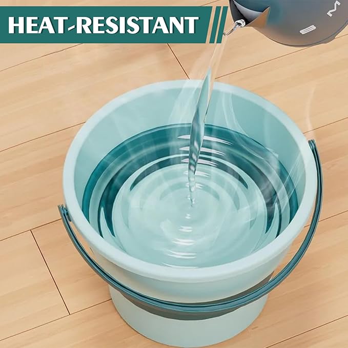 Collapsible Bucket 4.5 Gallon/17L Large Plastic Household Cleaning Mop Buckets Foldable Water Bucket for Car Wash Fishing Camping Beach (Green-Large)