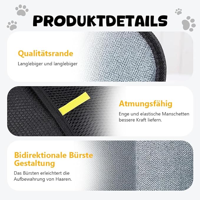 Electrostatic Gloves for Pet Hair Removal, Electrostatic Pet Hair Removal Gloves Brush for Pets Hair, Reusable Cats & Dogs Grooming Gloves for Hair Removal (Yellow*A, 1)