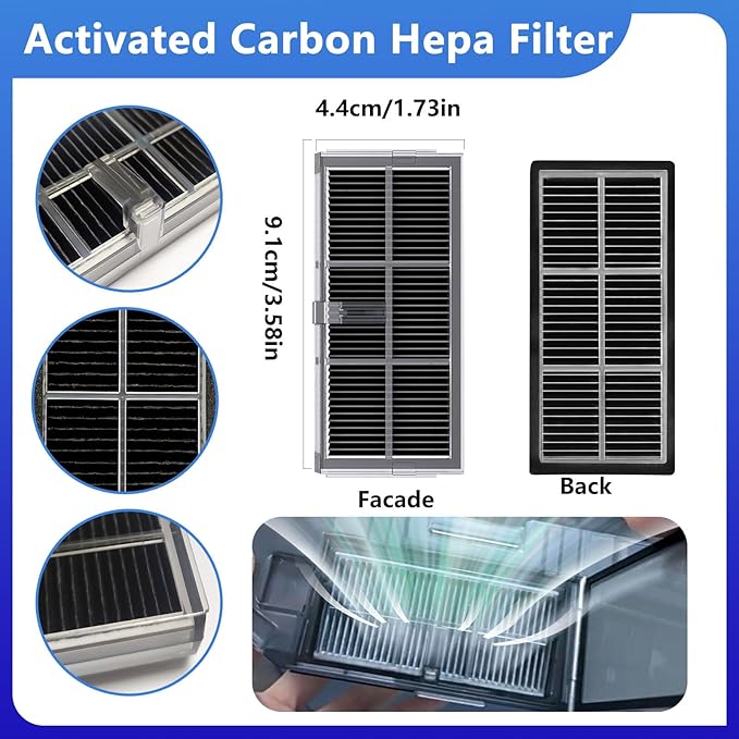 X40 Ultra /L40 Ultra/X40 Master Replacement Part for Dreame，Mova P50 Pro Ultra/Mova P10 Pro Ultra accessories,2 Rubber Main Brush,8 Mop Pads,6 Activated Carbon Dust Bag,4 Carbon Filters-29 PCS