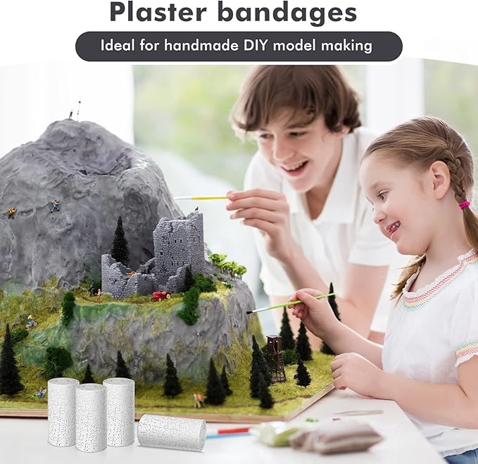 20 Pack Plaster Cloth Gauze Bandage Rolls for Art Craft Project Each Roll 5 Yards Plaster Strip Gauze Wrap Bulk for Body Casts Belly Molds Mask Making Sculptures(6 x 180 Inch)