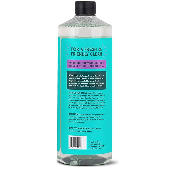 Aunt Fannie's Bundle: Floor Cleaner Vinegar Wash (Lavender) + Hardwood Floor Cleaner (Lemon)
