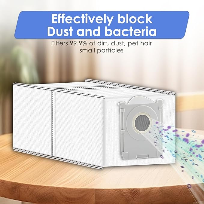 (21 Pack) T50 Pro Replacement Parts for ECOVACS DEEBOT T50 Pro/ T50 Omni/ T50 Pro Omni Robot Vacuum Cleaner, 1 Roller Brush, 6 Side Brushes, 5 Dust Bags, 5 HEPA Filters, 4 Mop Pads