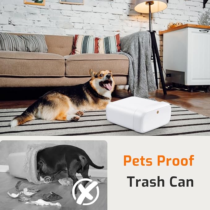 MOPALL Small Bathroom Trash Can with Lid, 3.2 Gallon / 11.5 L Slim Plastic Garbage Bin with Pop-Up Lid, Mini Waste Basket Can Dog Proof for Kitchen, Bedroom, Office, Laundry, Toilet, Rv, White
