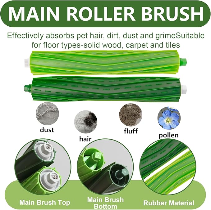 Replacement for iRobot Roomba Max 705 vac, Roomba Plus 504 Vac Vacuum Cleaner, 1 Main Brush, 6 Dust Bags, 6 Filters, 6 Side Brushes, Plus 504 Vac Accessories Set 20 Pcs