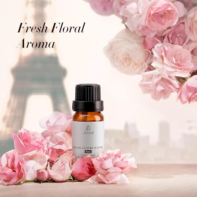 JCLOUD Paris Essential Oil for Diffuser - Hotel Diffuser Oil & Home Luxury Scents - Pure Aromatherapy Diffuser Oil with Rose, Jasmine and Honeysuckle, Natural & Pet Safe - 10mL