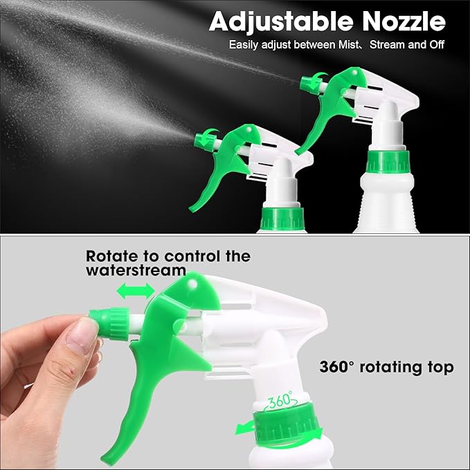 Rtteri 24 Pcs 16 Oz Plastic Spray Bottle for Cleaning Solutions Bulk Empty and Reusable Leak Proof Spraying Bottles for Cleaning, Water, Auto Details, Commercial, Bathroom(Multi Color)
