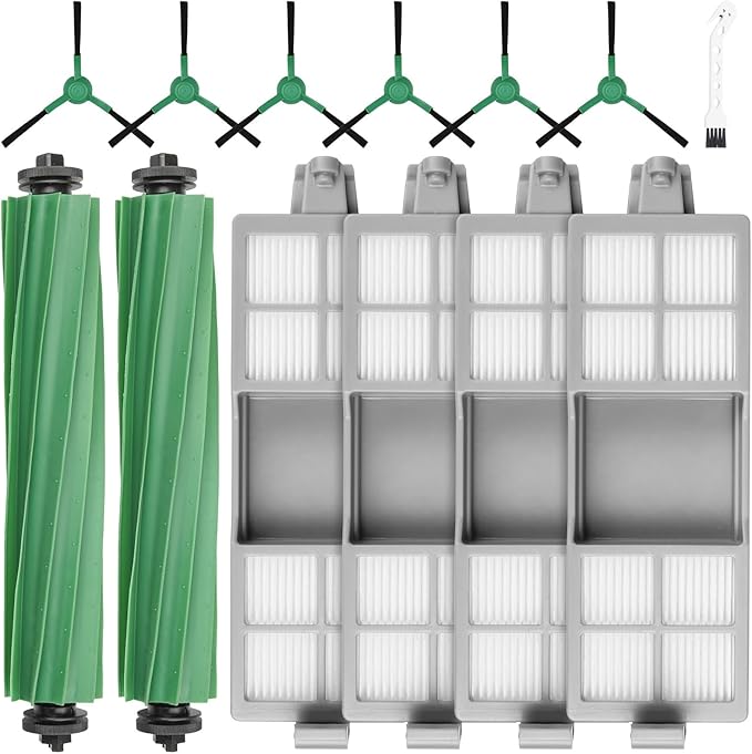 KTNAid 13 Pcs Replacement Parts Compatible with iRobot Roomba 205 DustCompactor Vac Robot Vacuum, Accessories Kit include 2 Main Brushes, 4 Filters, 6 Side Brushes, 1 Cleaning Tool