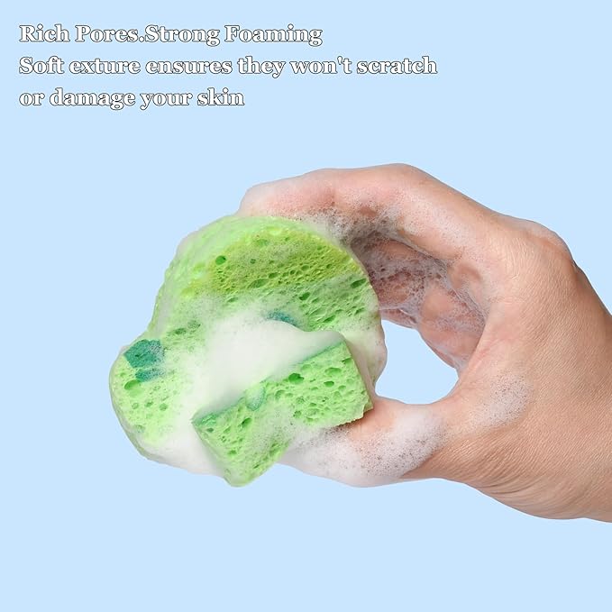 4 PCS Cartoon Car Bath Sponge for Kids,Transportation Cute Shape Compressed Cellulose Shower Sponges for Baby,Soft and Funny