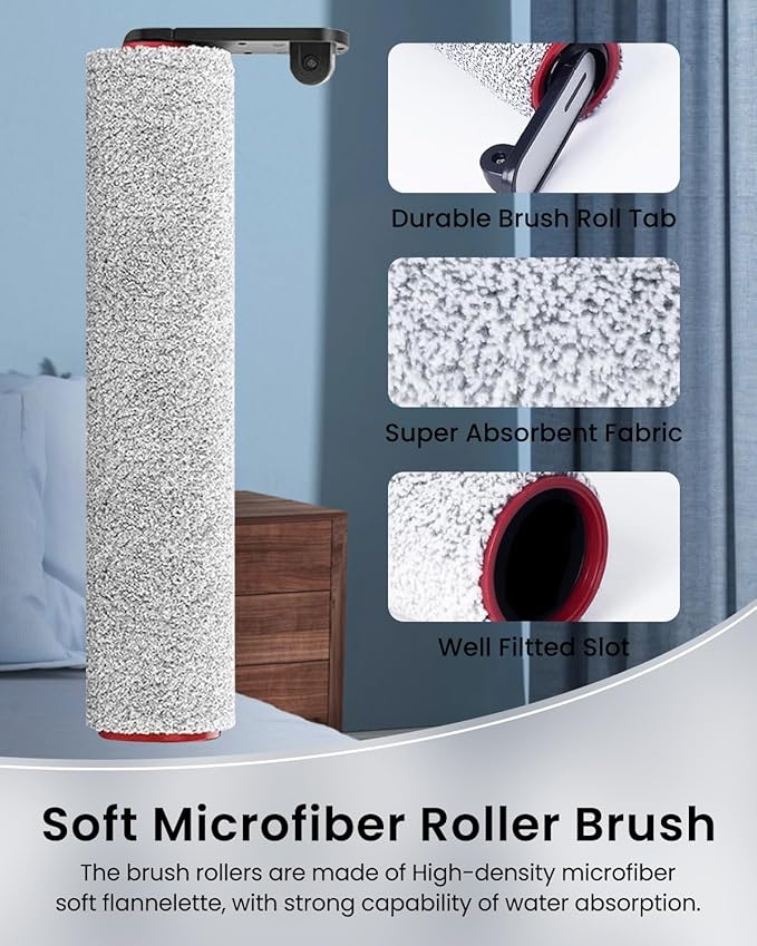 (7pcs) HEPA Filters & Replacement Brush Rollers Compatible For Dreame H12 Pro/ H12 Dual Wet Dry Vacuum Cleaner, Replacement Parts Accessories Kit Inclue 3 Vacuum Filter, 3 Roller Brush