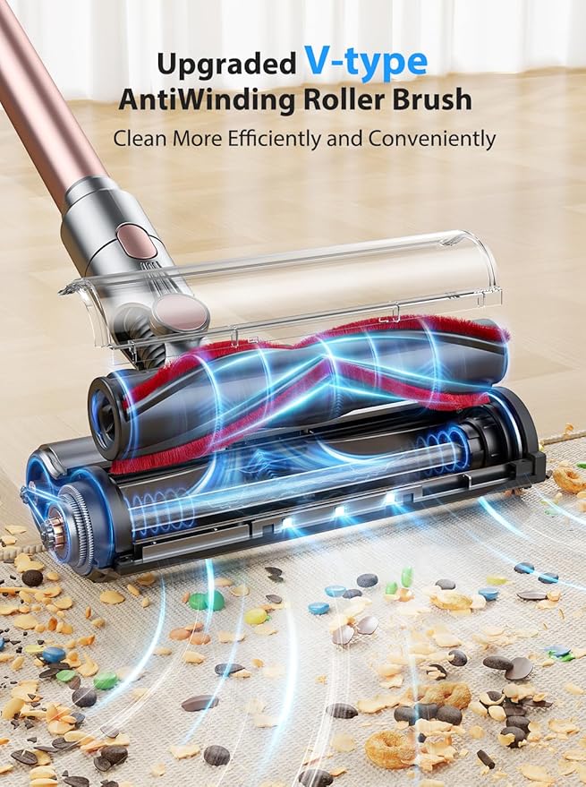 SUNIYQINMO Cordless Vacuum Cleaner Handheld Vacuums 500W/45Kpa Lightweight Stick Vacuums Powerful Suction with 60min Runtime for Home Pet Hair Car