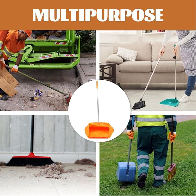 Cabilock Windproof Trash Grabber with Dustpan 33 Inch Outdoor Garbage Bag Holder for Home Garden Cleanup Tool with Strong Clamp and Easy Waste Pickup