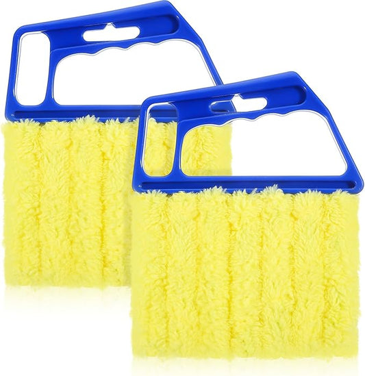 JIEYAO 2PCS Blind Cleaner Tools, Microfiber Window Blind Duster Washable 7-Finger Blind Cleaner Tool Duster for Window Blinds Air Vents Fans Venetian Shades Dust Dirt
