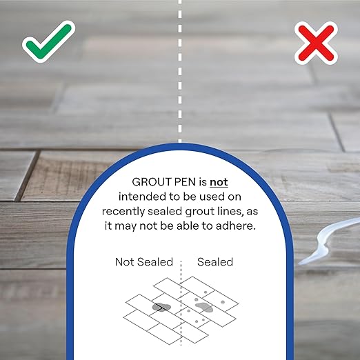 Grout Pen Brown Tile Paint Marker: Waterproof Grout Paint, Tile Grout Colorant and Sealer Pen - Brown, Wide 15mm Tip (20mL)