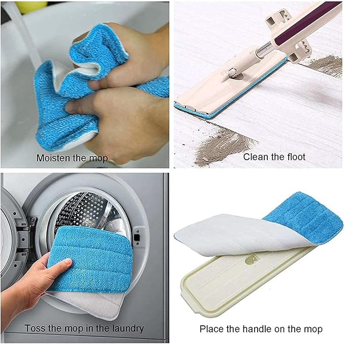 Generic Microfiber Cleaning Pads for Bona Mop- 6 Pack Safe for Hardwood and Hard-Surface Floors, Reusable Microfiber Mop Pads for 18 Inch Mop, Super-Absorbent